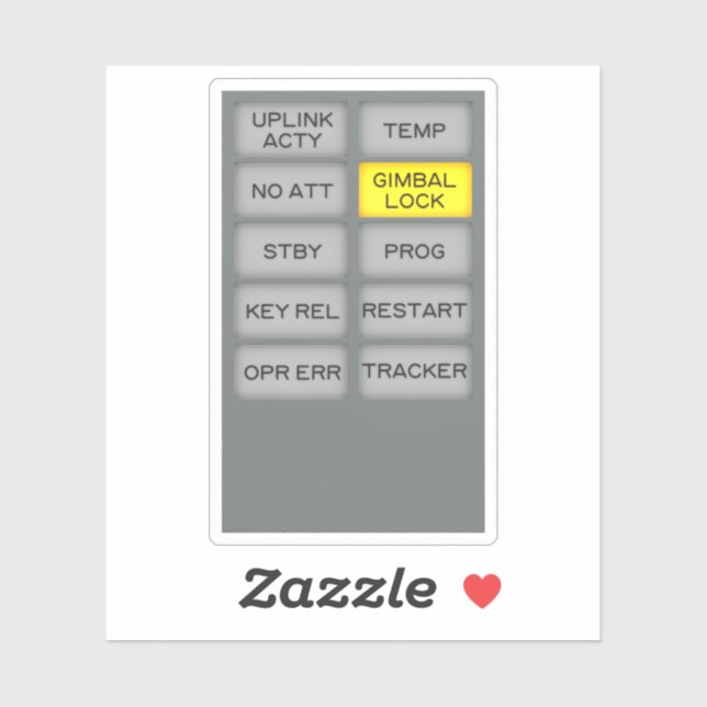  Apollo Guidance Computer Indicator Alarm DSKY Sticker (Sheet)