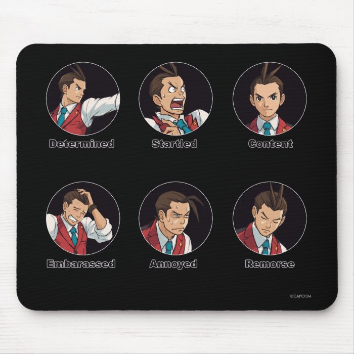 Apollo Justice Emoticons Mouse Pad