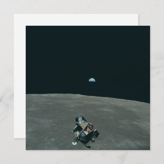 Apollo Lunar Lander and Earthrise Over Moon     (Front/Back)
