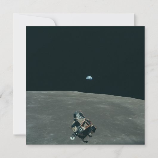 Apollo Lunar Lander and Earthrise Over Moon     (Front)