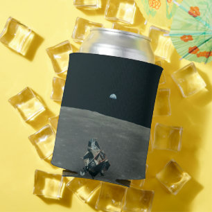 Apollo Lunar Lander and Earthrise Over Moon     Can Cooler