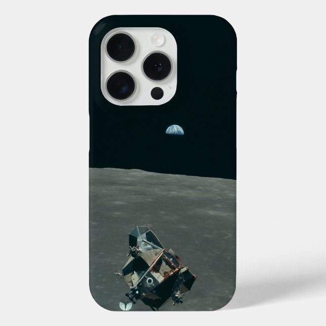 Apollo Lunar Lander and Earthrise Over Moon     Case-Mate iPhone Case (Back)