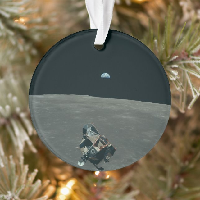 Apollo Lunar Lander and Earthrise Over Moon     Ornament (Tree)