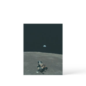 Apollo Lunar Lander and Earthrise Over Moon     Postcard