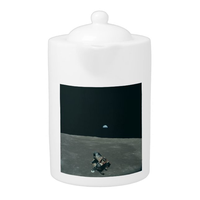 Apollo Lunar Lander and Earthrise Over Moon     Teapot (Front)