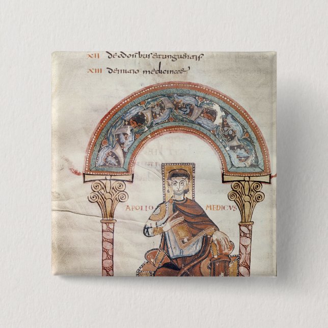 Apollo Medicus, from 'Etymologiae' Button (Front)
