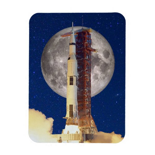 Apollo Moon Mission Rocket Launch Magnet