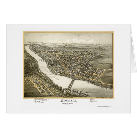 Apollo, PA Panoramic Map - 1896 Cards (Front Horizontal)