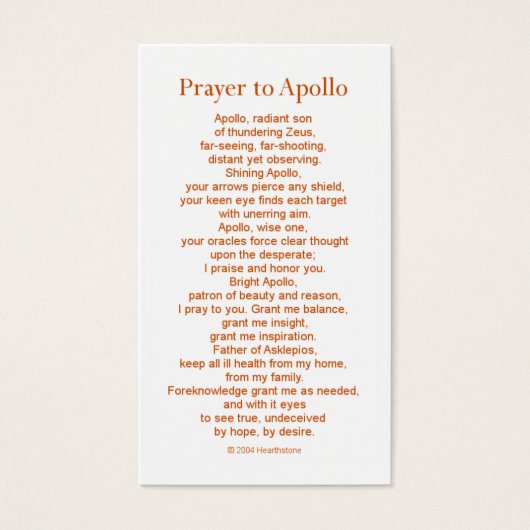 Apollo Prayer Card (Front)