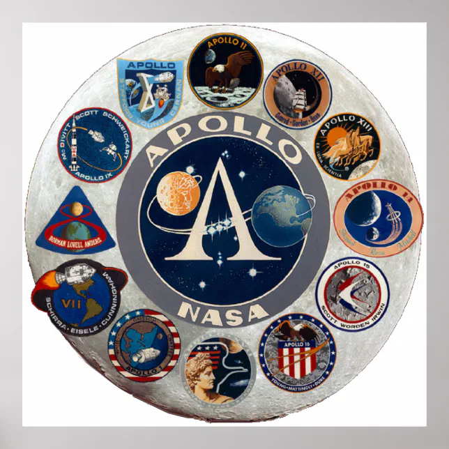 Apollo Program Commemorative Logo Poster | Zazzle