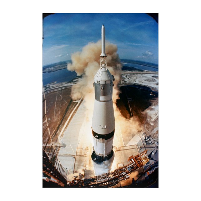 Apollo Saturn V Rocket launch to Moon 1969 Acrylic Print (Front)