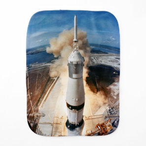 Apollo Saturn V Rocket launch to Moon 1969 Baby Burp Cloth