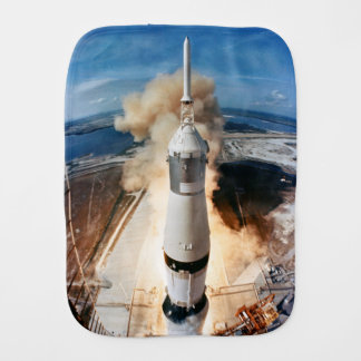 Apollo Saturn V Rocket launch to Moon 1969 Baby Burp Cloth