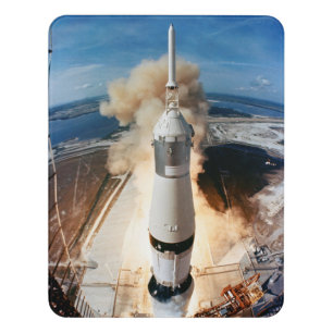 Apollo Saturn V Rocket launch to Moon 1969 Door Sign