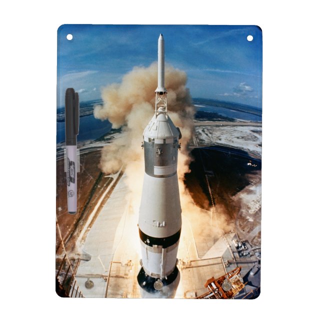 Apollo Saturn V Rocket launch to Moon 1969 Dry Erase Board (Front)