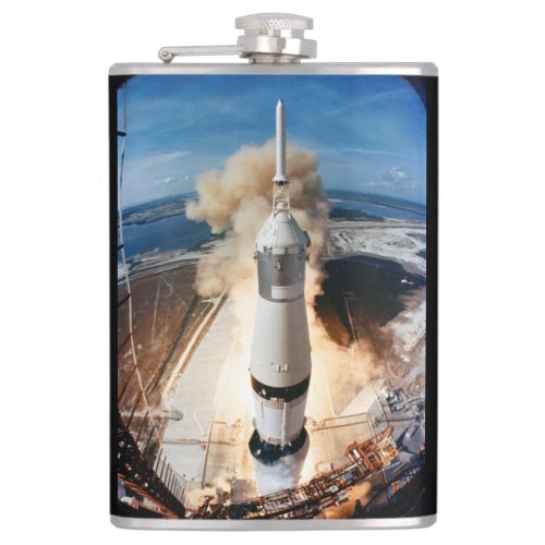 Apollo Saturn V Rocket launch to Moon 1969 Flask