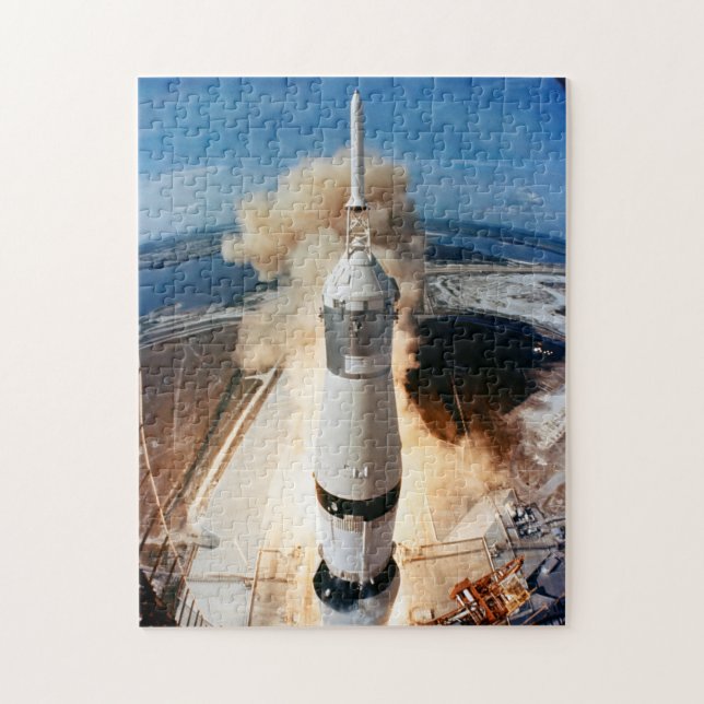 Apollo Saturn V Rocket launch to Moon 1969 Jigsaw Puzzle (Vertical)
