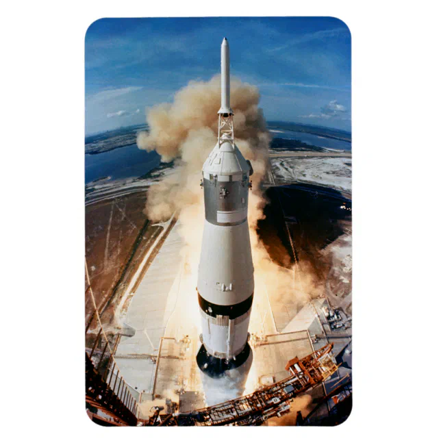 Apollo Saturn V Rocket launch to Moon 1969 Magnet | Zazzle