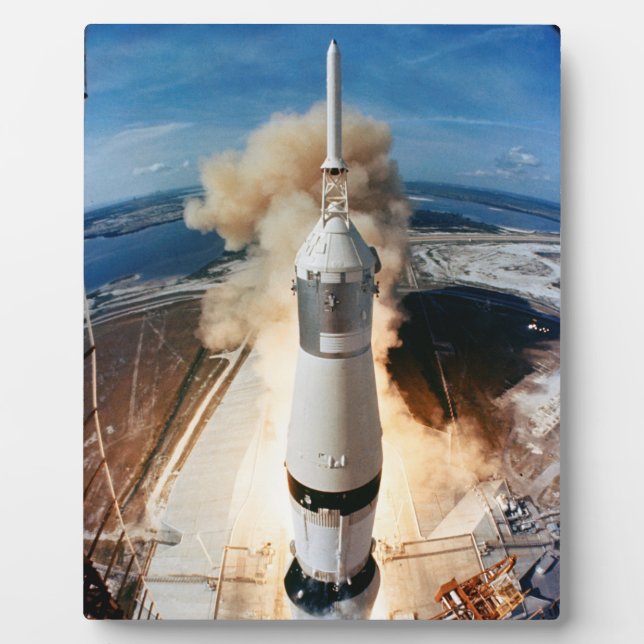 Apollo Saturn V Rocket launch to Moon 1969 Plaque (Front)