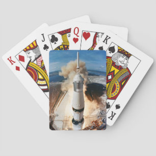 Apollo Saturn V Rocket launch to Moon 1969 Poker Cards
