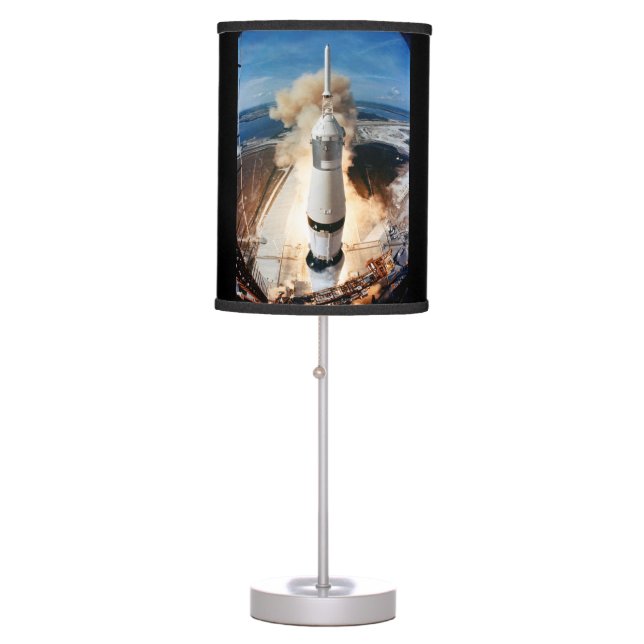 Apollo Saturn V Rocket launch to Moon 1969 Table Lamp (Front)