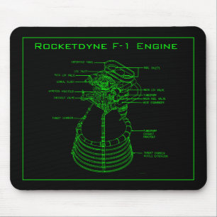 Apollo Saturn V Rocketdyne F-1 engine Mouse Pad