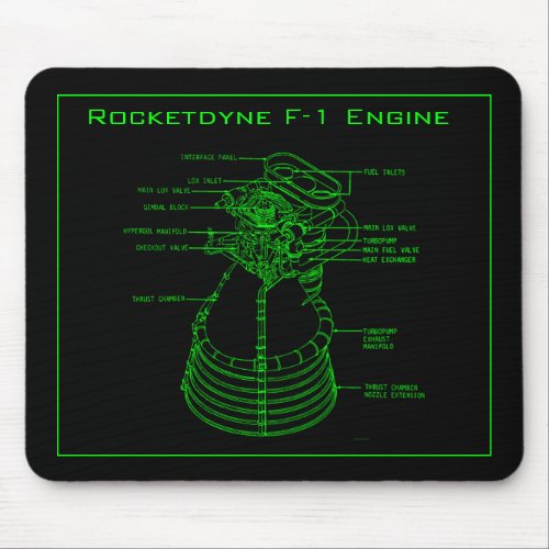 Apollo Saturn V Rocketdyne F_1 engine Mouse Pad