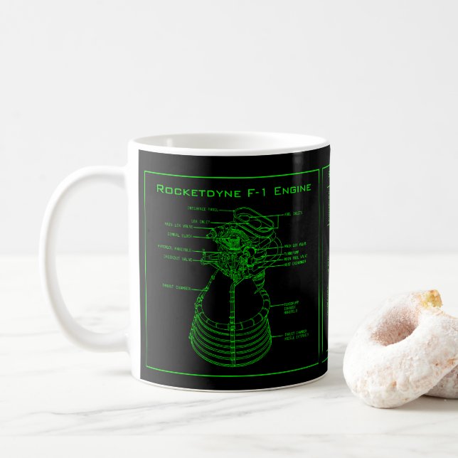 Apollo Saturn V Rocketdyne F-1 engine Mug (With Donut)