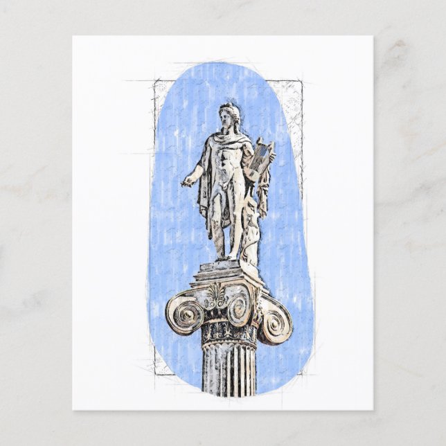Apollo Statue – Greek Mythology Art Print  Flyer (Front)