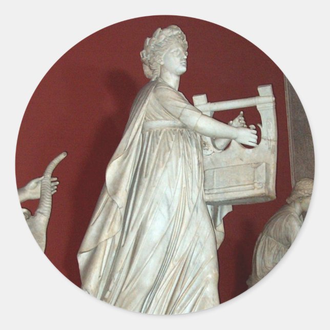 Apollo Statue in the Vatican Museum Classic Round Sticker (Front)