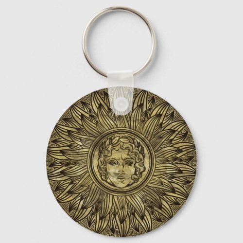 Apollo Sun God Symbol Golden Texture Keychain