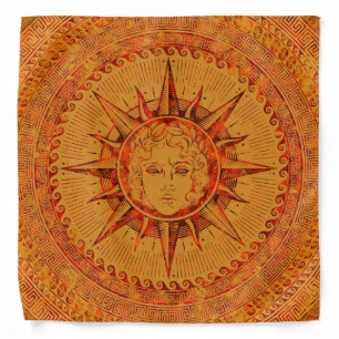 Apollo Sun God Yellow and Red Marble Bandana