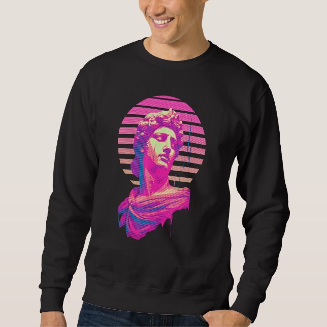 Apollo Vaporwave Aesthetic Greek God Retrowave Gra Sweatshirt (Front)