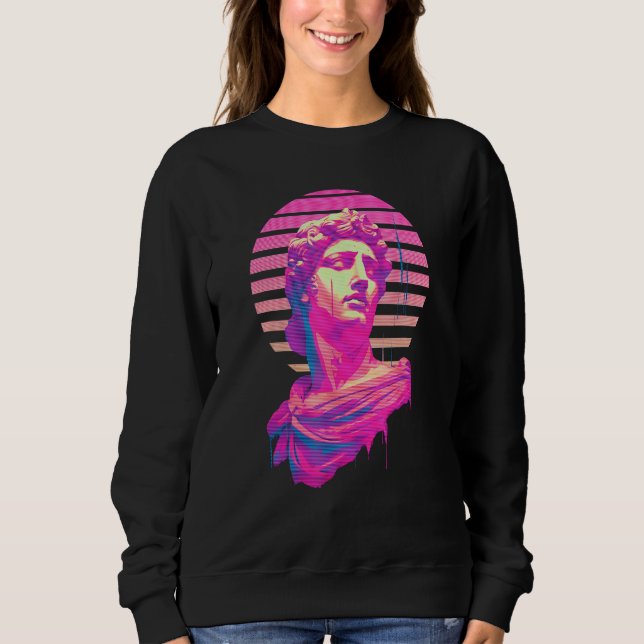 Apollo Vaporwave Aesthetic Greek God Retrowave Gra Sweatshirt (Front)