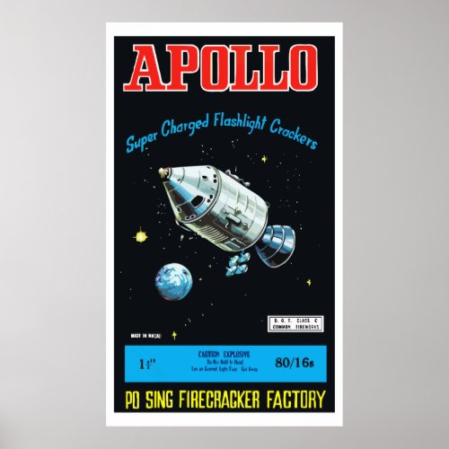 Apollo Vintage Chinese Firecracker Poster