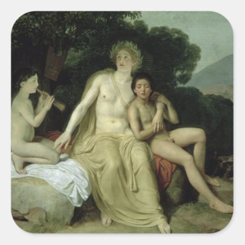 Apollo with Hyacinthus and Cyparissus Square Sticker