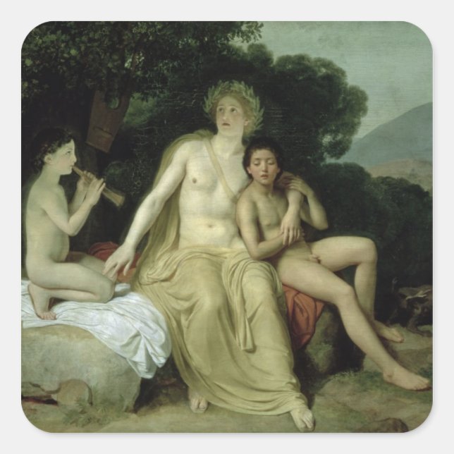 Apollo with Hyacinthus and Cyparissus Square Sticker (Front)