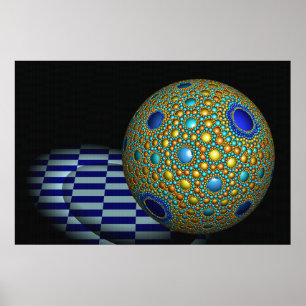 Apollonian Sphere Packing Golden Ball Fractal Art  Poster