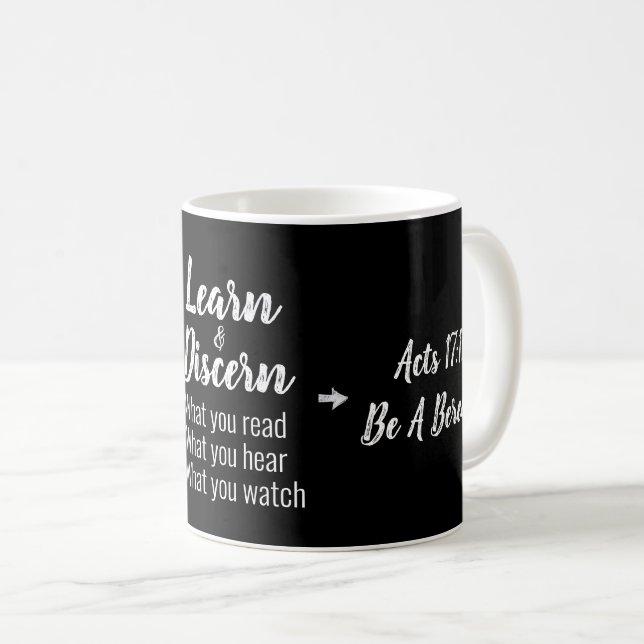 Apologetics Berean Bible Verse Script Coffee Mug (Front Right)