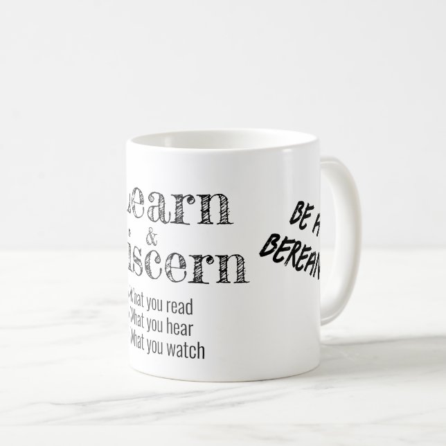 Apologetics Berean Bible Verse Script White Coffee Mug (Front Right)