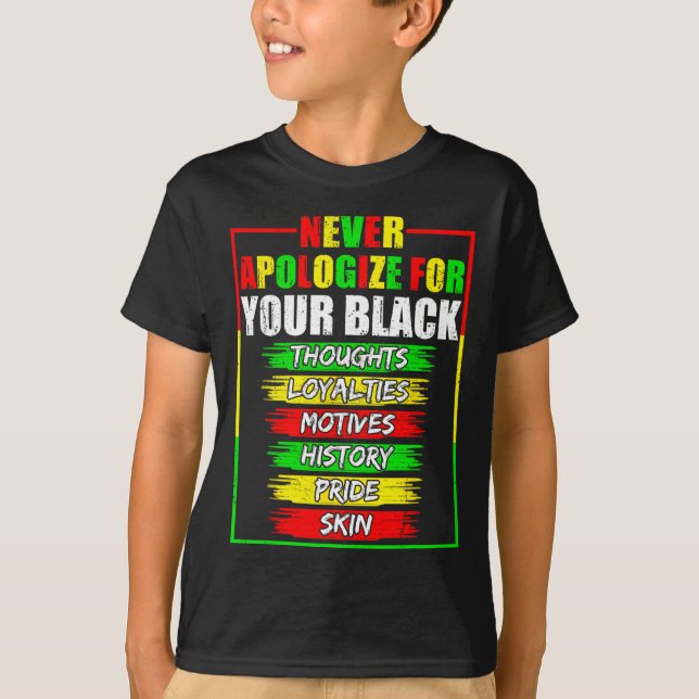 Apologize For Your Blackness Black History Junetee T-Shirt (Front)
