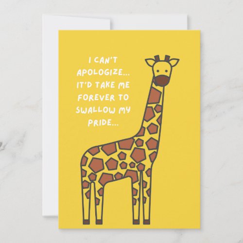 Apology Giraffe Card 