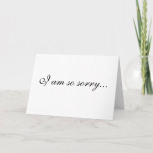 "Apology in black & white" Card