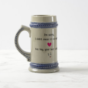 Apology with a Twist - Broken Heart & Beer Humor Stein