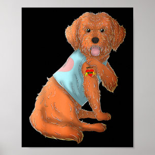 Apoo I Love Mom Tattoo Dog Shirt Funny Mothers Day Poster
