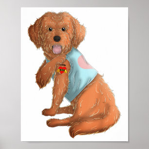 Apoo I Love Mom Tattoo Dog Shirt Funny Mothers Day Poster