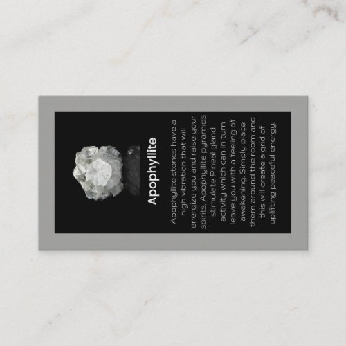 Apophyllite Crystal Meaning Jewelry Display  Business Card