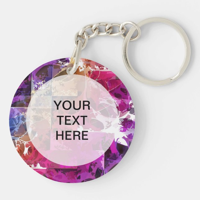 Apophysis Fractal Art - spider web Circle Keychain (Back)