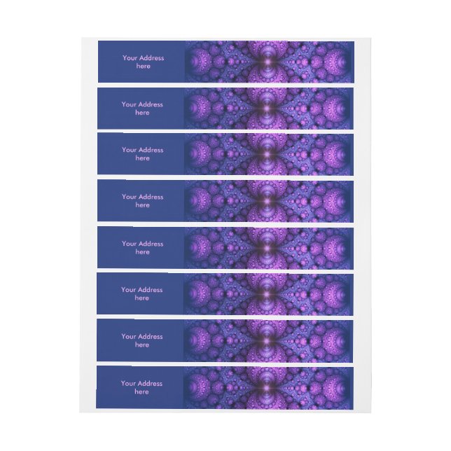 Apophysis Fractal - Atoms Fusion + your text Wrap Around Address Label (Sheet)