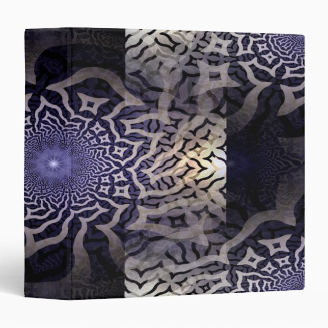 APOPHYSIS fractal decor | black violet 3 Ring Binder (Front/Spine)